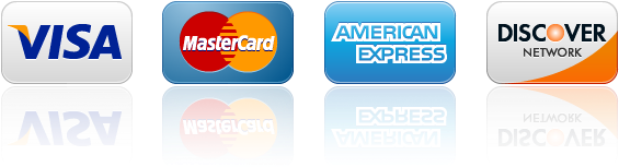 Visa, Mastercard, American Express, and Discover accepted